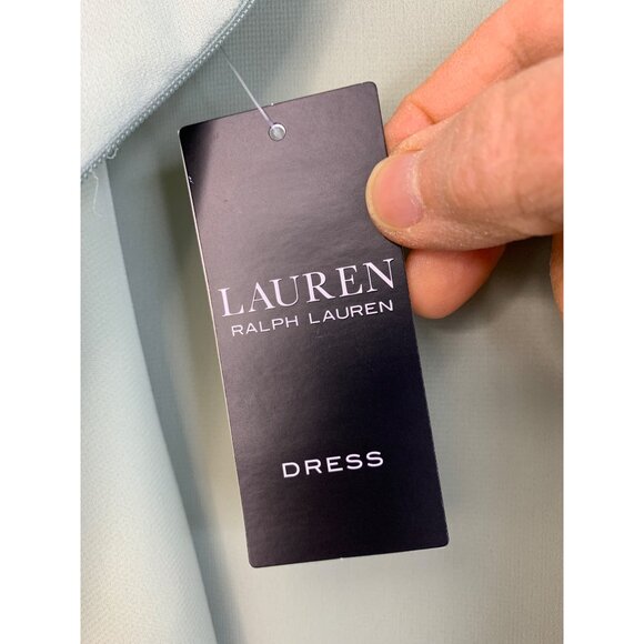 NWT Ralph Lauren 16 Capelet Dress Sleeveless Mother of Bride Event Sage 6820 - Picture 9 of 14